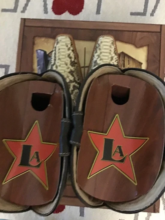 Los Altos Boots 9 1/2 EE PYTHON- Natural - Picture 6 of 15